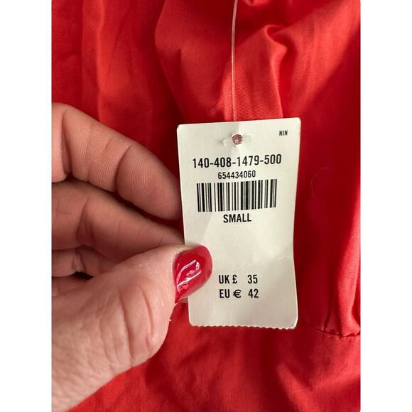 NWT Abercrombie & Fitch Red Puffy Straps Sleeveless Blouse Top Size Small - Picture 3 of 5
